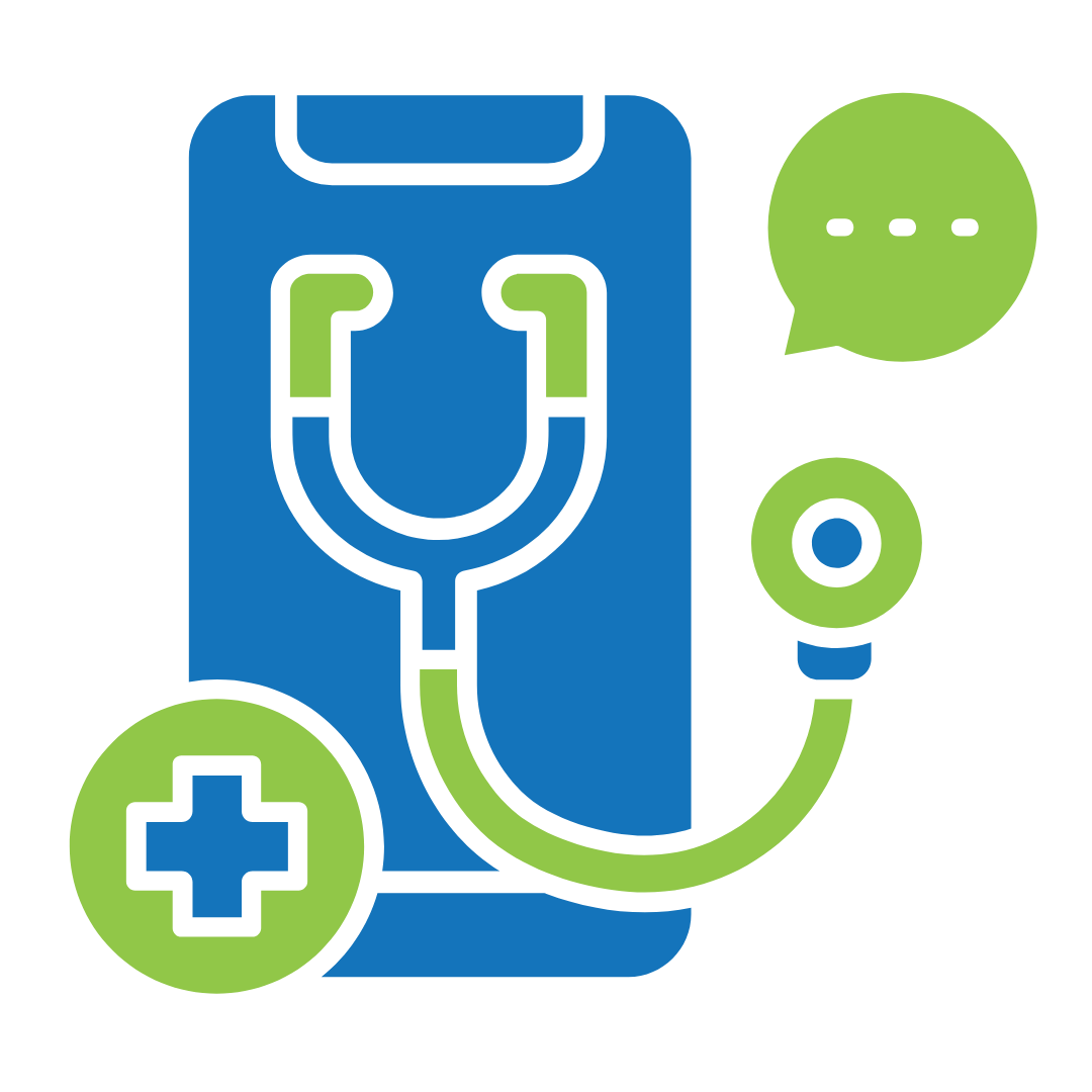 Mobile and stethoscope icon